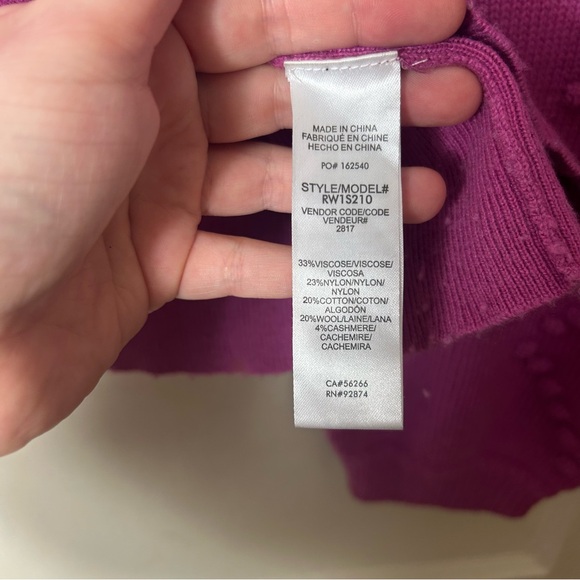 Splendid Cashmere Blend Smitten Heart Knit Bubble knit Pink Pullover L - Picture 11 of 11